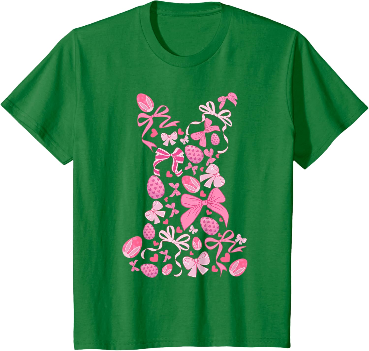 Cute Easter Bunny Coquette Bow Happy Easter Day Girl Women T-Shirt