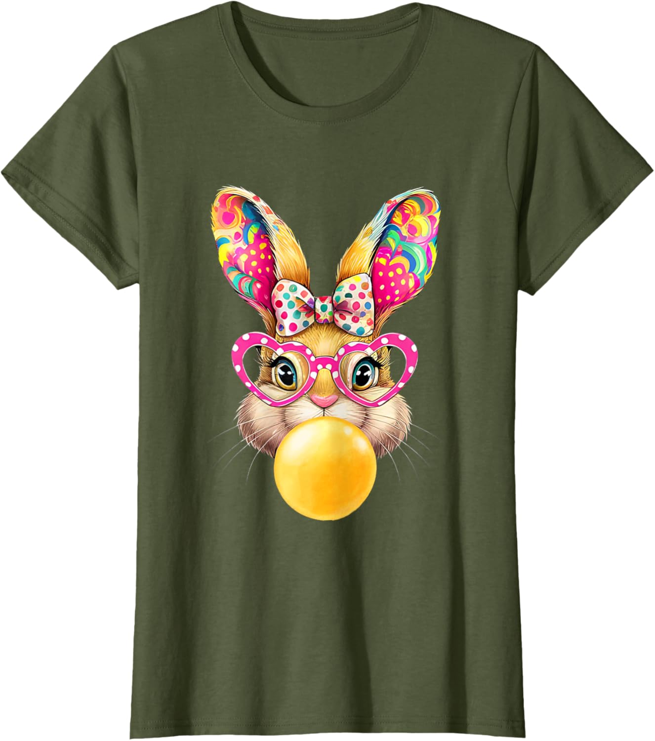 Cute Easter Bunny Coquette Bow outfit Easter Day Girls Women T-Shirt