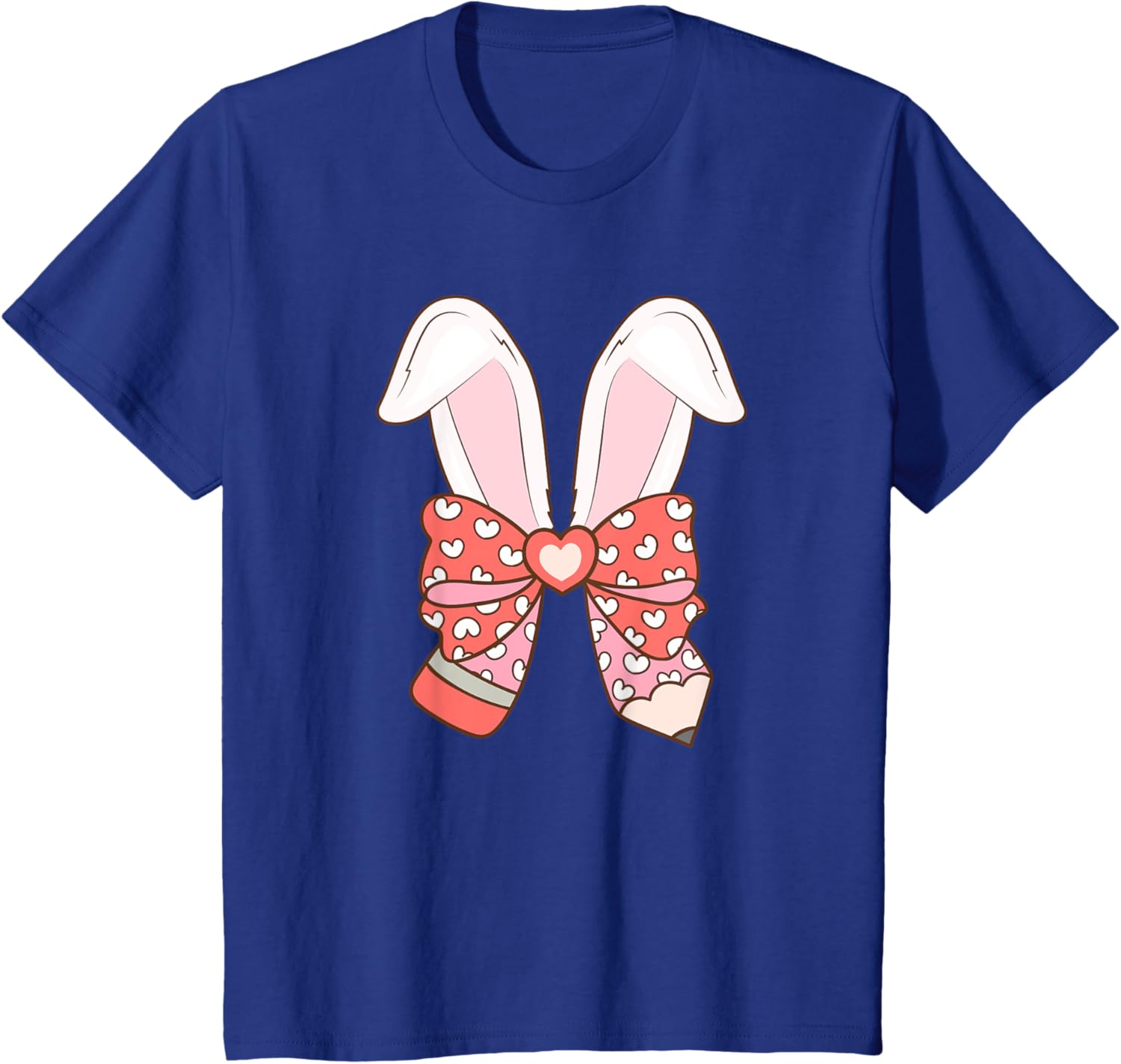 Cute Easter Bunny Ear Pen Coquette Bow Nursery Teachers kids T-Shirt