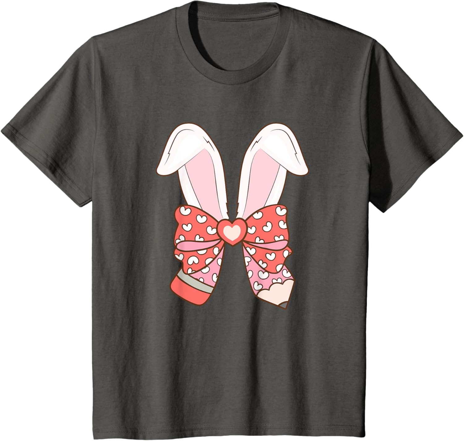 Cute Easter Bunny Ear Pen Coquette Bow Nursery Teachers kids T-Shirt