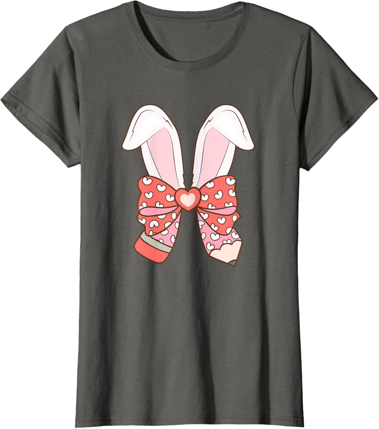 Cute Easter Bunny Ear Pen Coquette Bow Nursery Teachers kids T-Shirt