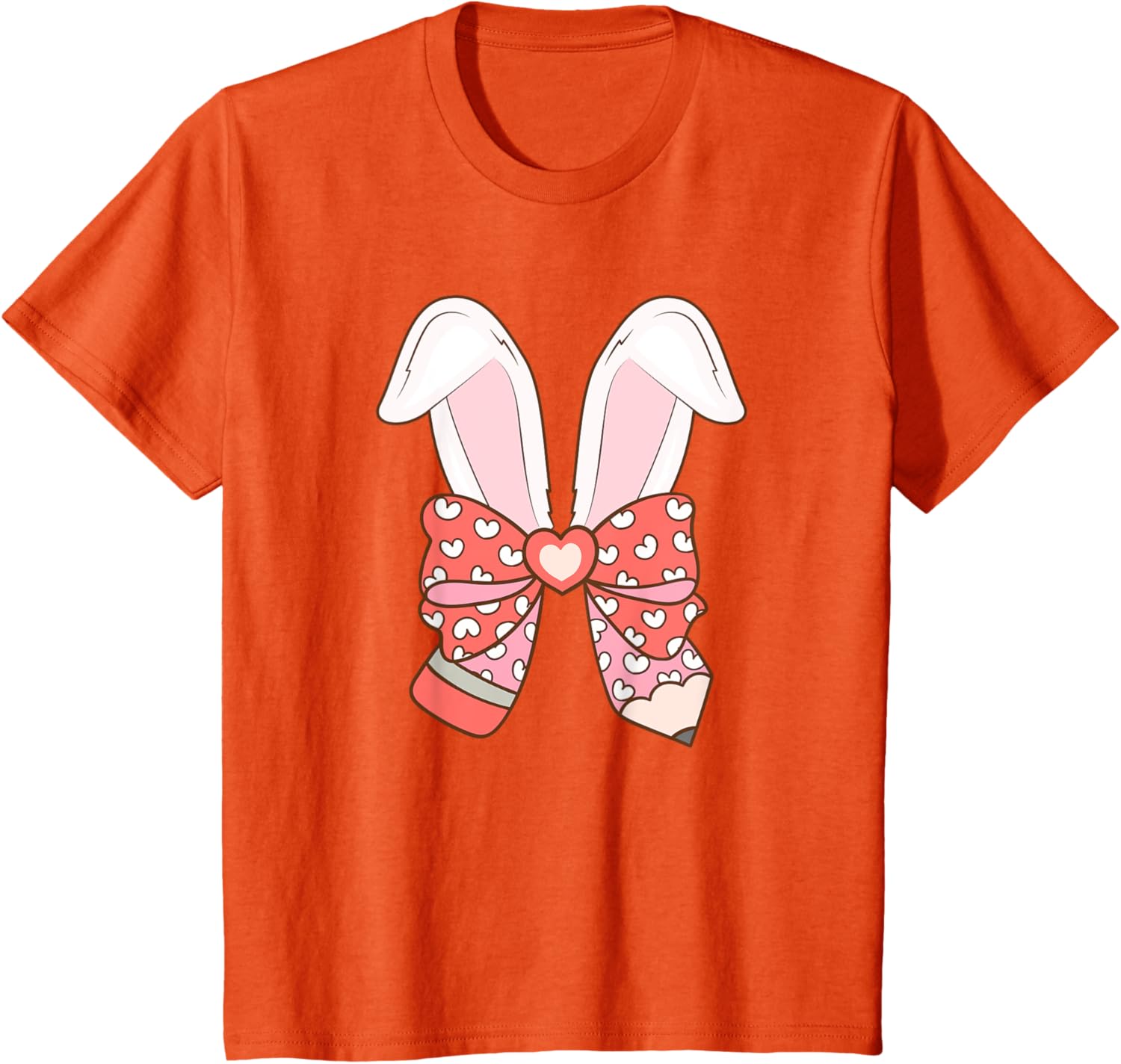 Cute Easter Bunny Ear Pen Coquette Bow Nursery Teachers kids T-Shirt