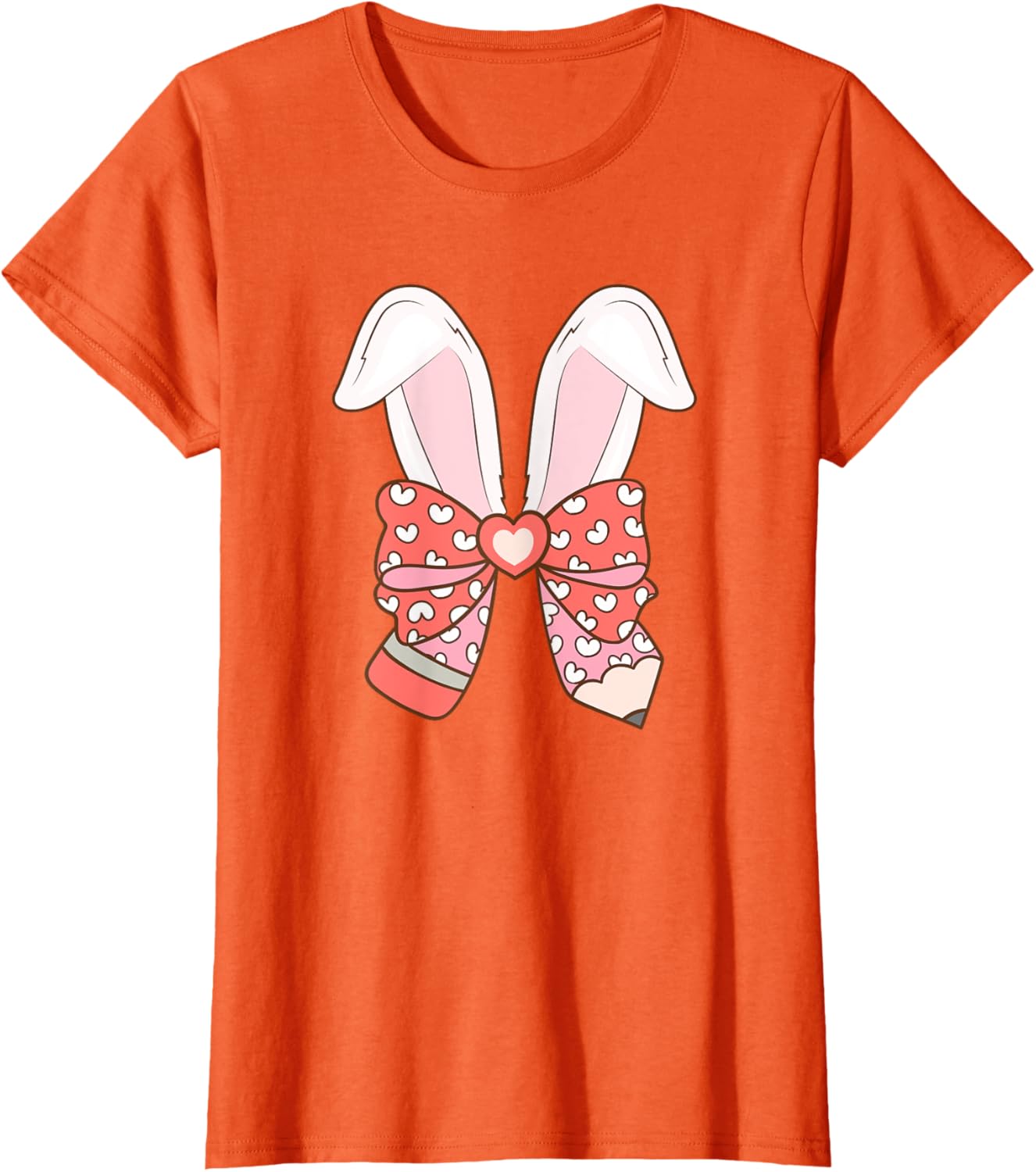 Cute Easter Bunny Ear Pen Coquette Bow Nursery Teachers kids T-Shirt