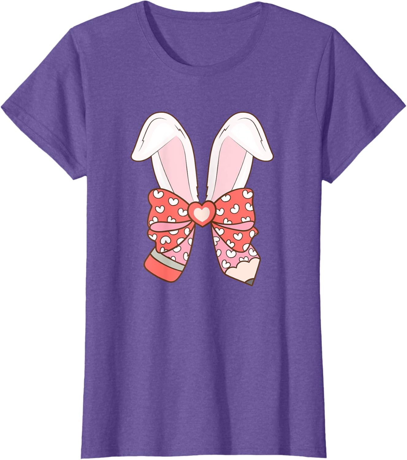 Cute Easter Bunny Ear Pen Coquette Bow Nursery Teachers kids T-Shirt