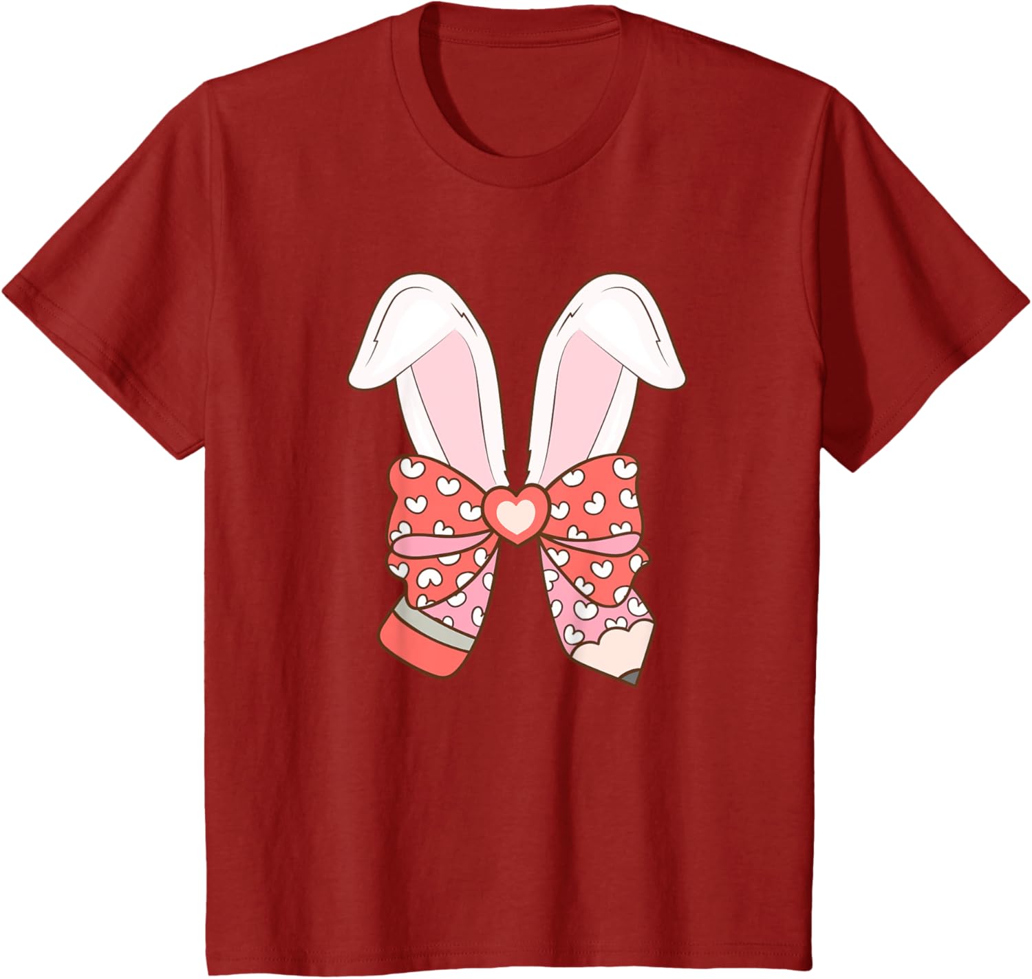 Cute Easter Bunny Ear Pen Coquette Bow Nursery Teachers kids T-Shirt