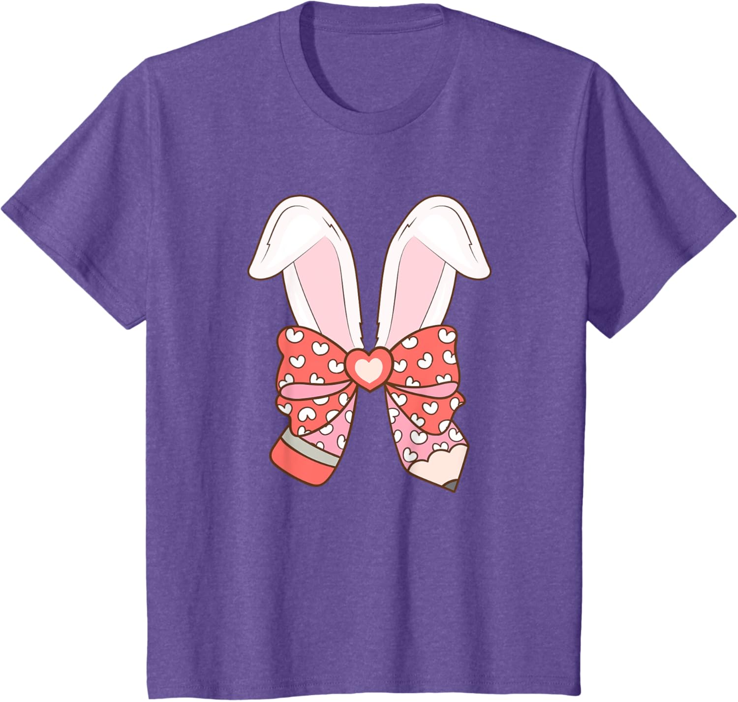 Cute Easter Bunny Ear Pen Coquette Bow Nursery Teachers kids T-Shirt