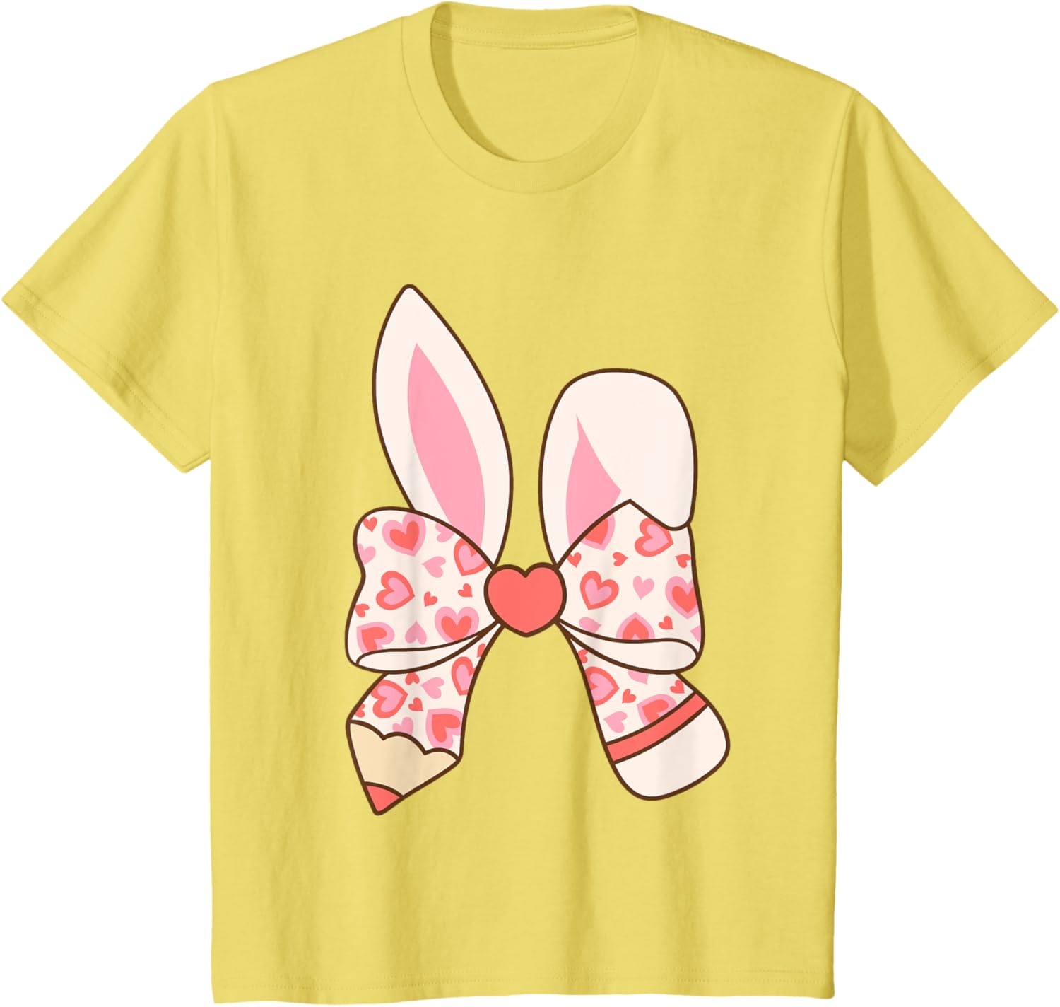 Cute Easter Bunny Ear Pen Coquette Bow Nursery Teachers kids T-Shirt