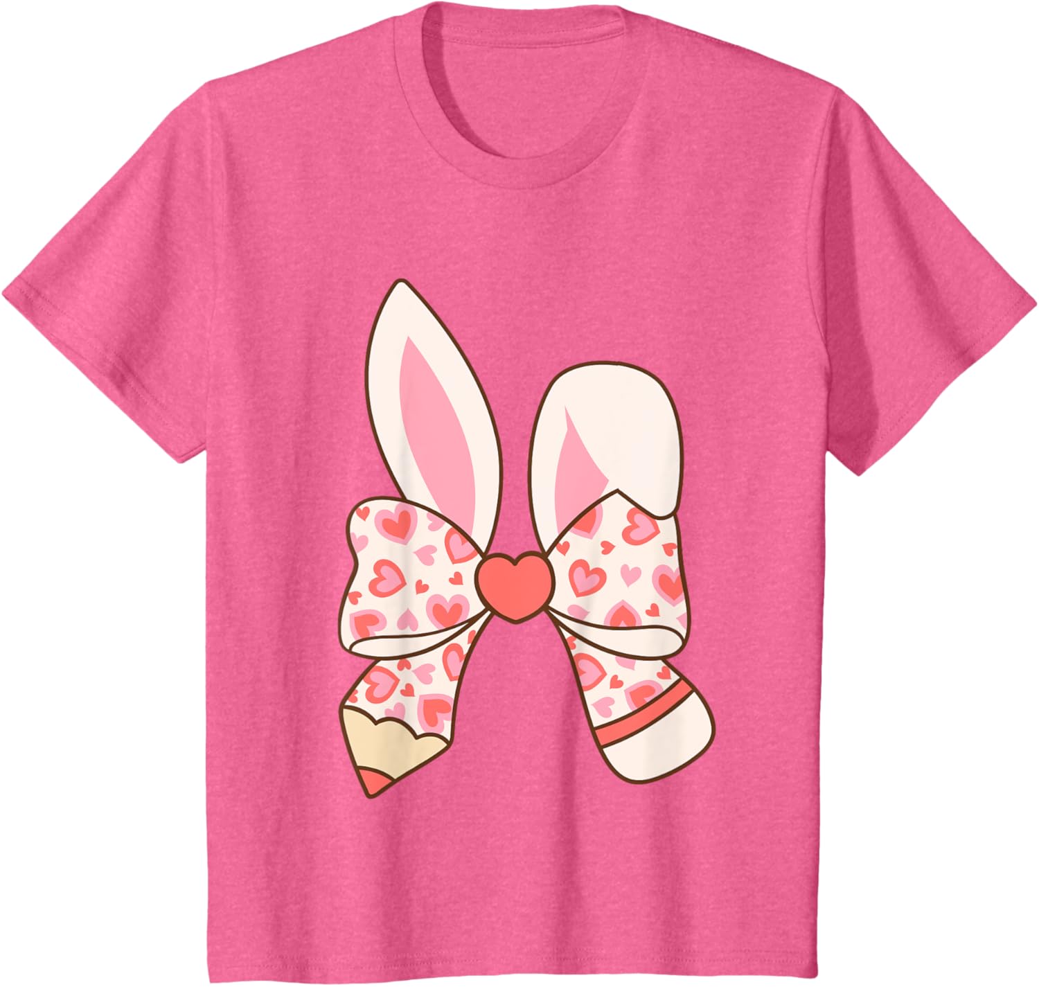 Cute Easter Bunny Ear Pen Coquette Bow Nursery Teachers kids T-Shirt