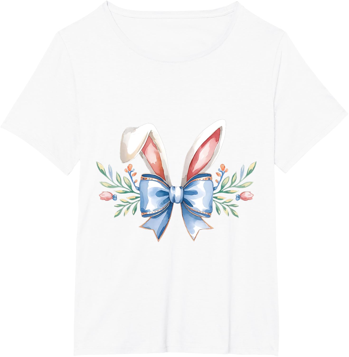 Cute Easter Bunny Face Coquette Bow Aesthetic for Girls T-Shirt