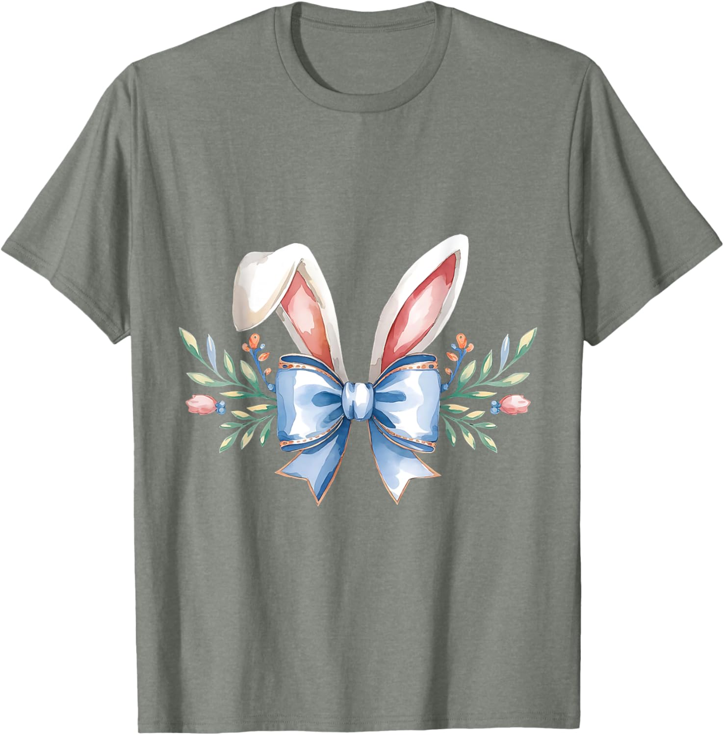 Cute Easter Bunny Face Coquette Bow Aesthetic for Girls T-Shirt