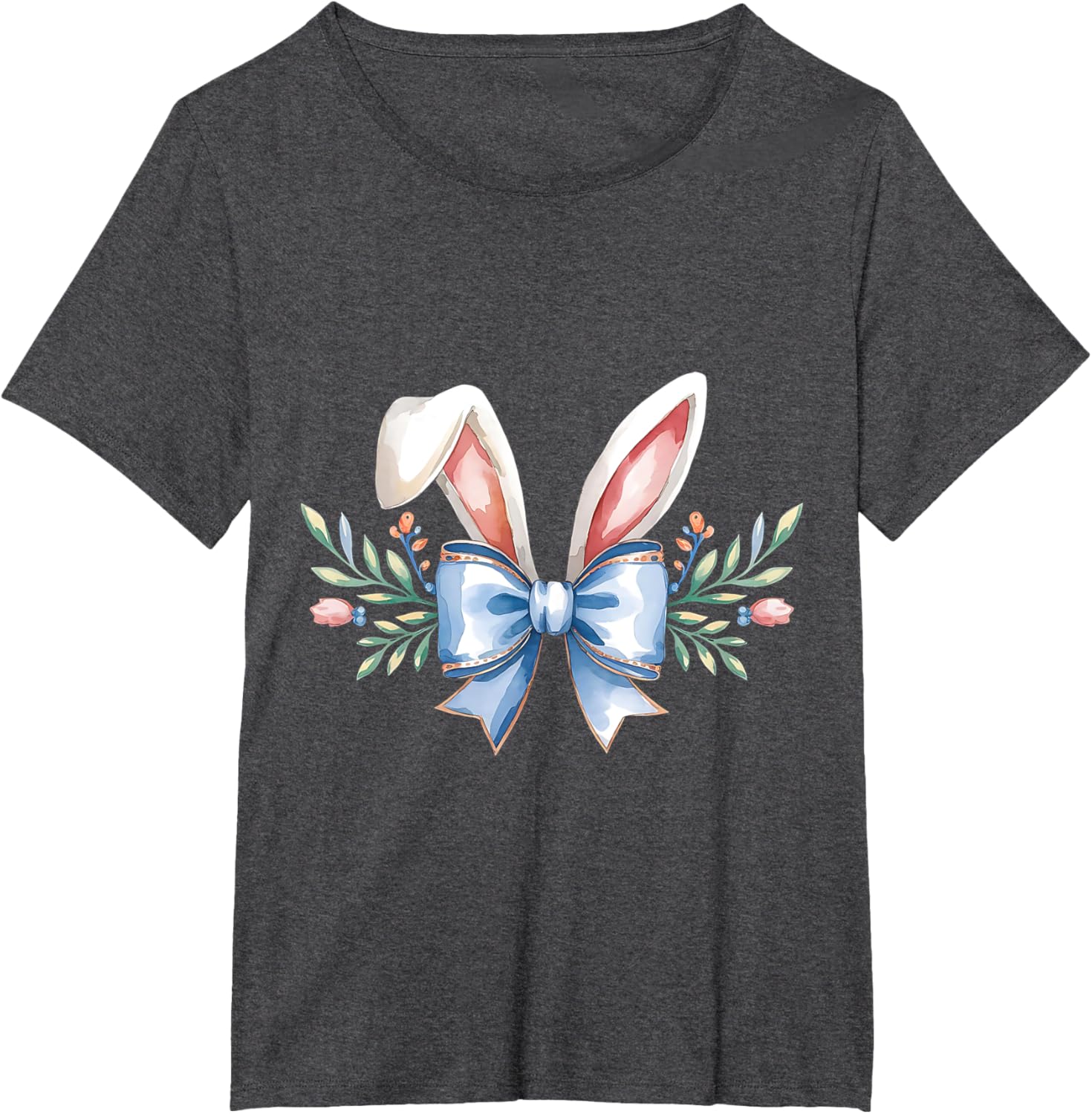 Cute Easter Bunny Face Coquette Bow Aesthetic for Girls T-Shirt