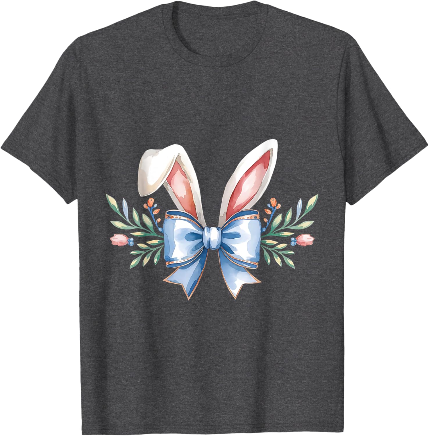 Cute Easter Bunny Face Coquette Bow Aesthetic for Girls T-Shirt