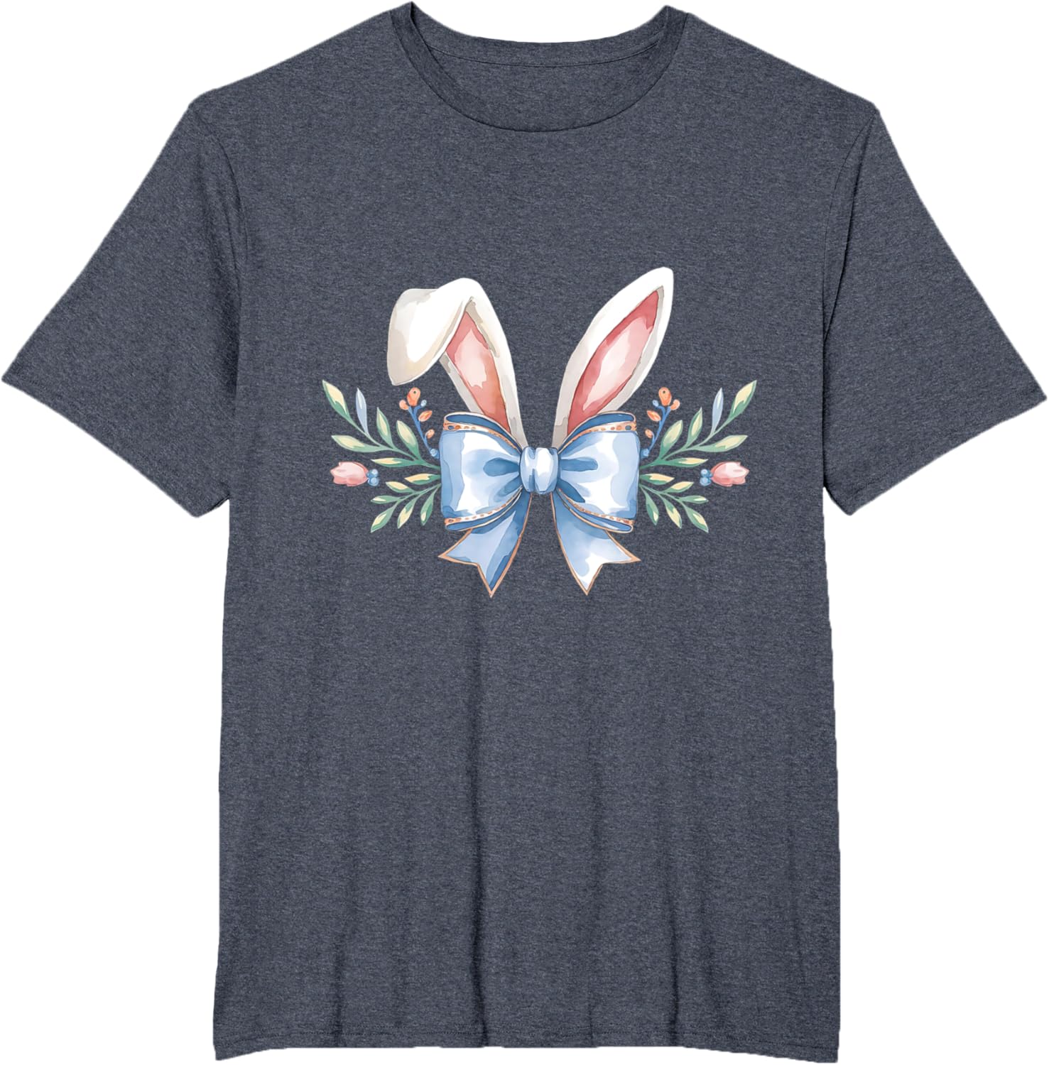 Cute Easter Bunny Face Coquette Bow Aesthetic for Girls T-Shirt