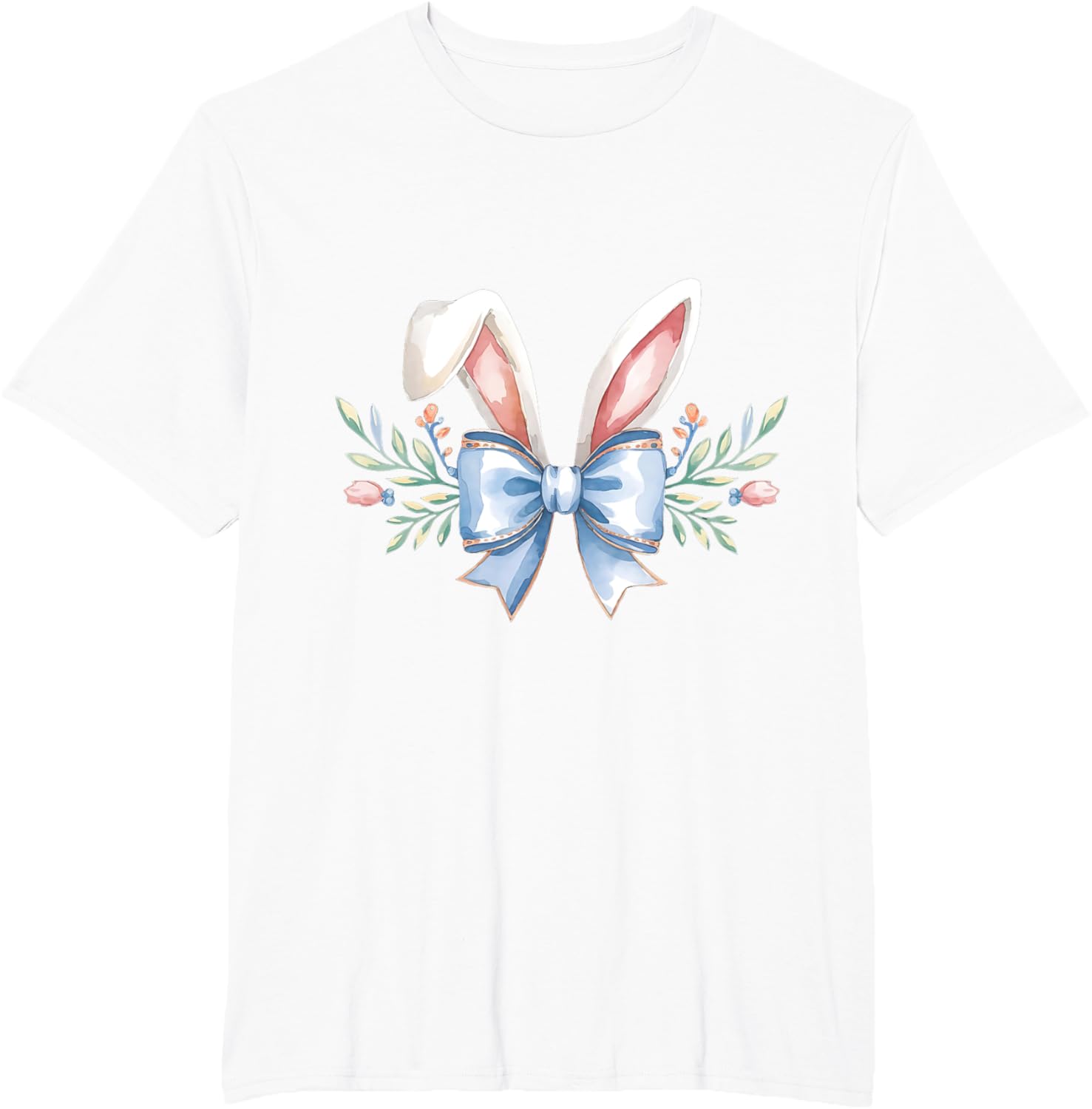 Cute Easter Bunny Face Coquette Bow Aesthetic for Girls T-Shirt