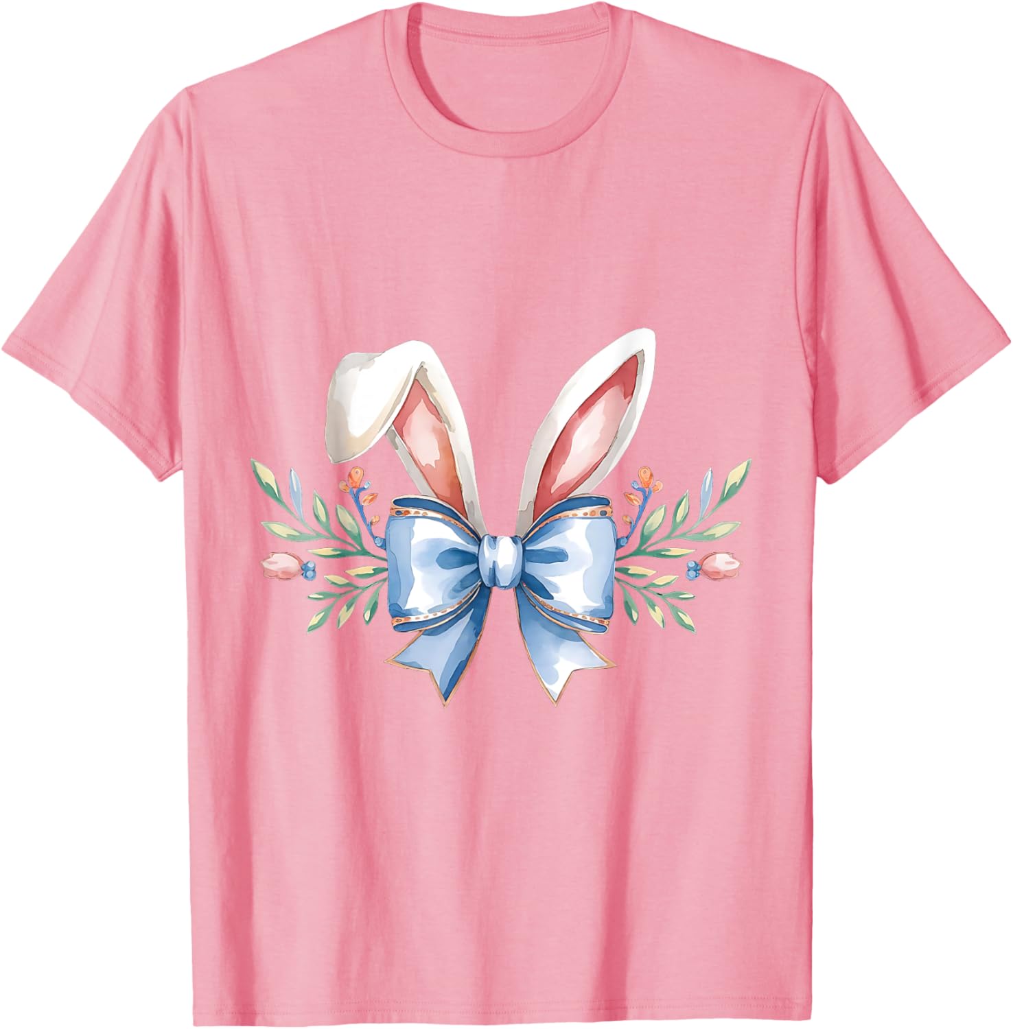 Cute Easter Bunny Face Coquette Bow Aesthetic for Girls T-Shirt