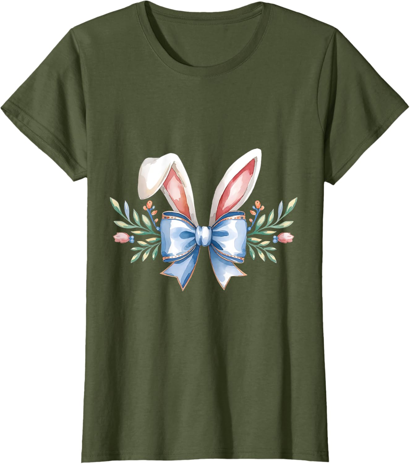 Cute Easter Bunny Face Coquette Bow Aesthetic for Girls T-Shirt