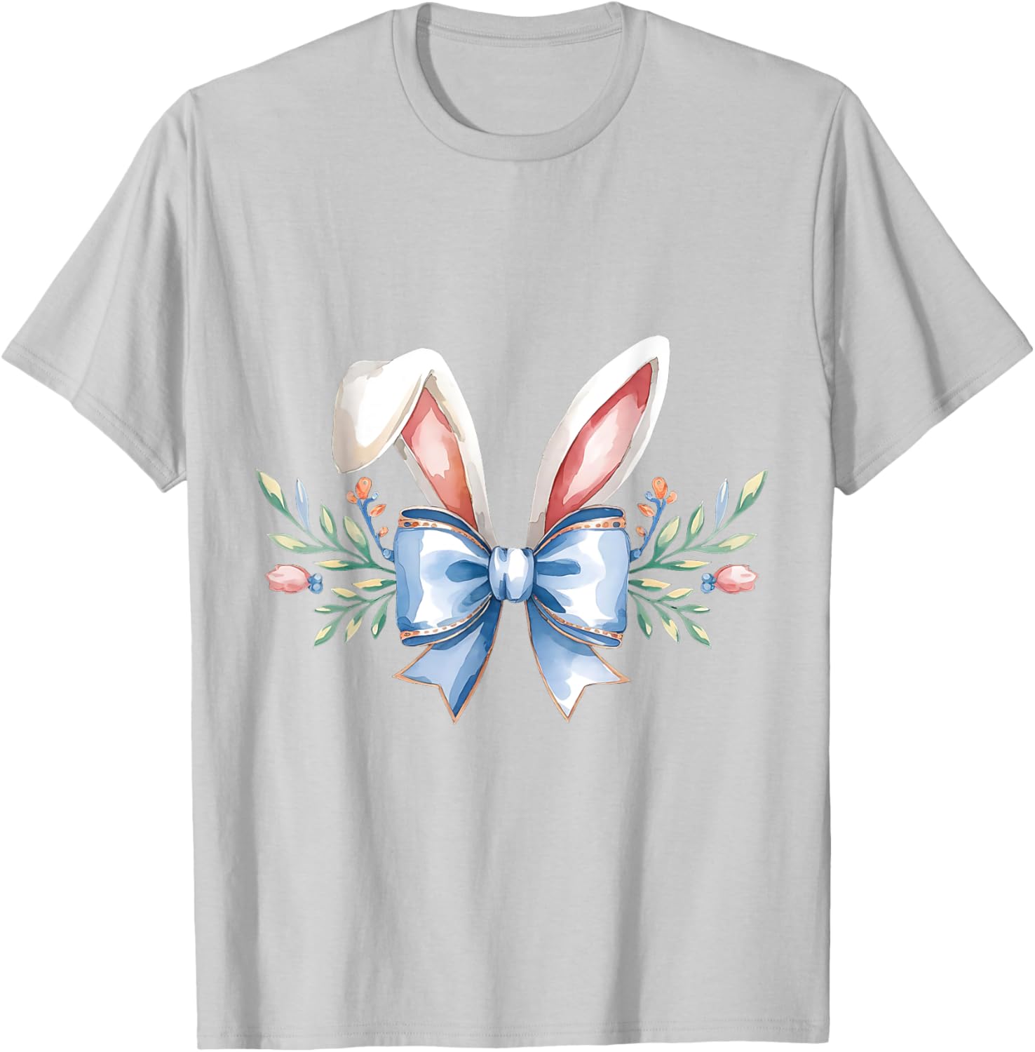 Cute Easter Bunny Face Coquette Bow Aesthetic for Girls T-Shirt