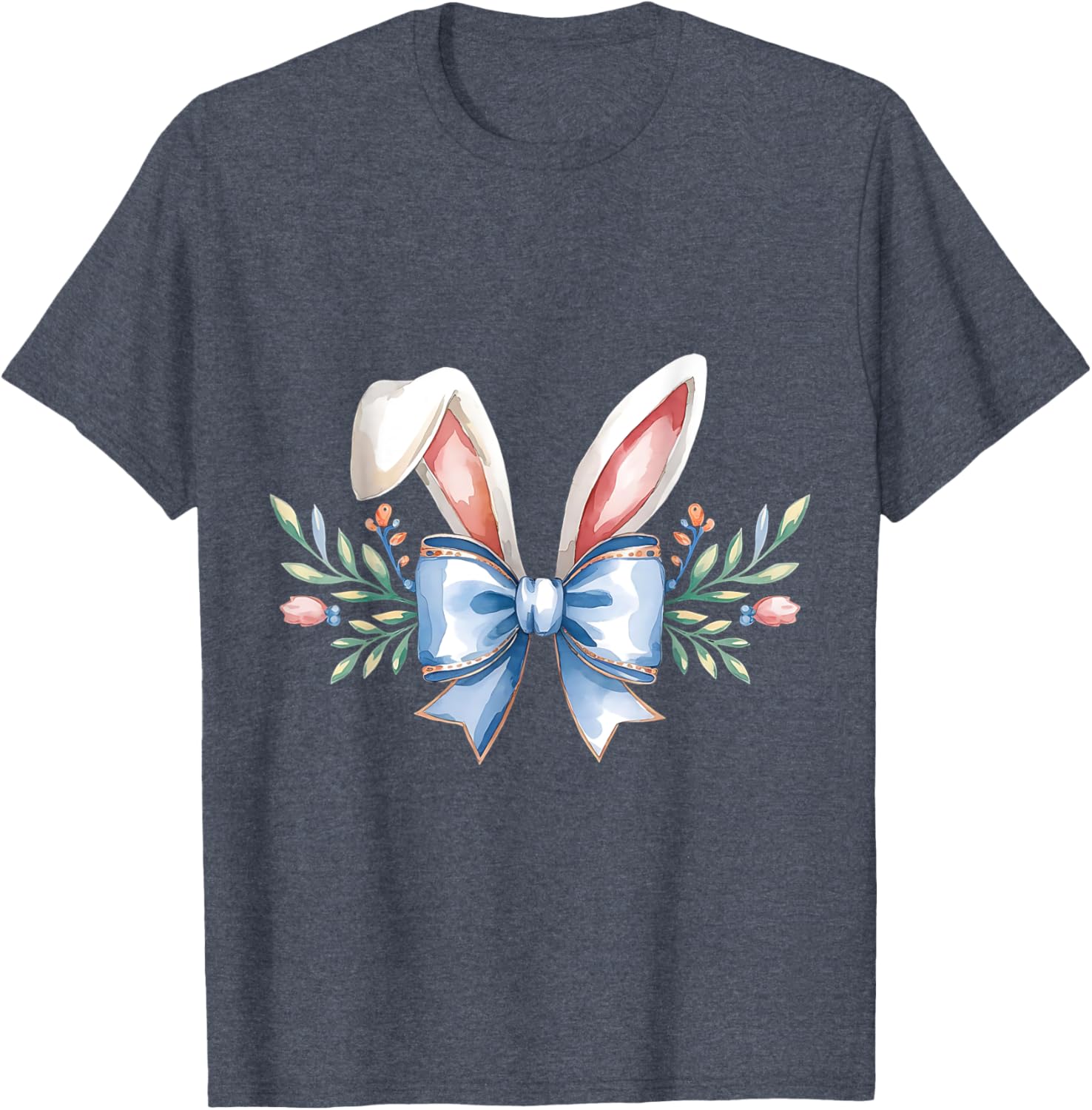 Cute Easter Bunny Face Coquette Bow Aesthetic for Girls T-Shirt