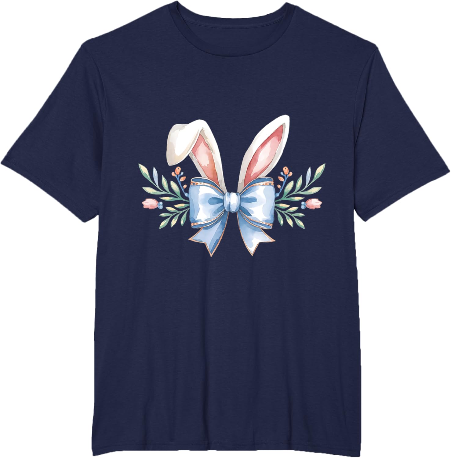 Cute Easter Bunny Face Coquette Bow Aesthetic for Girls T-Shirt