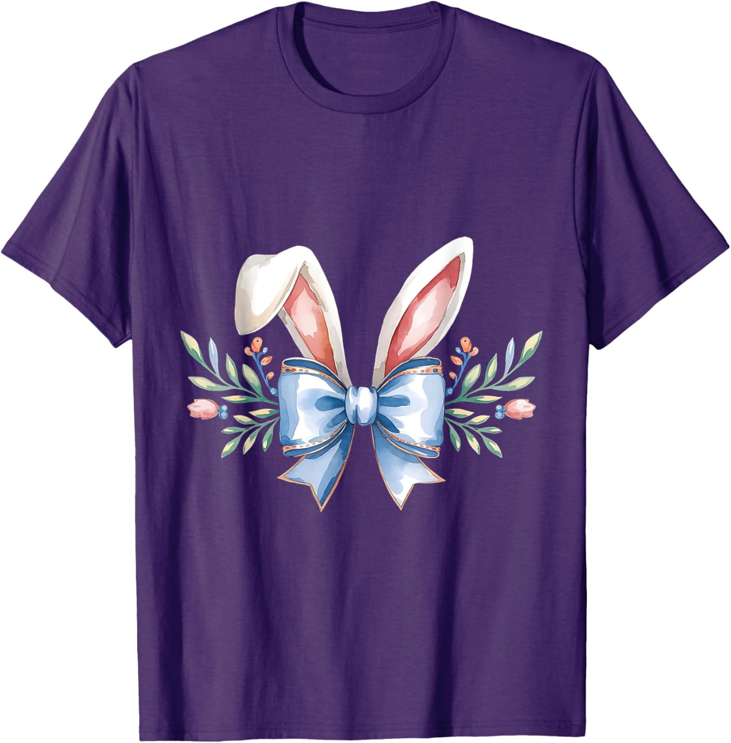 Cute Easter Bunny Face Coquette Bow Aesthetic for Girls T-Shirt