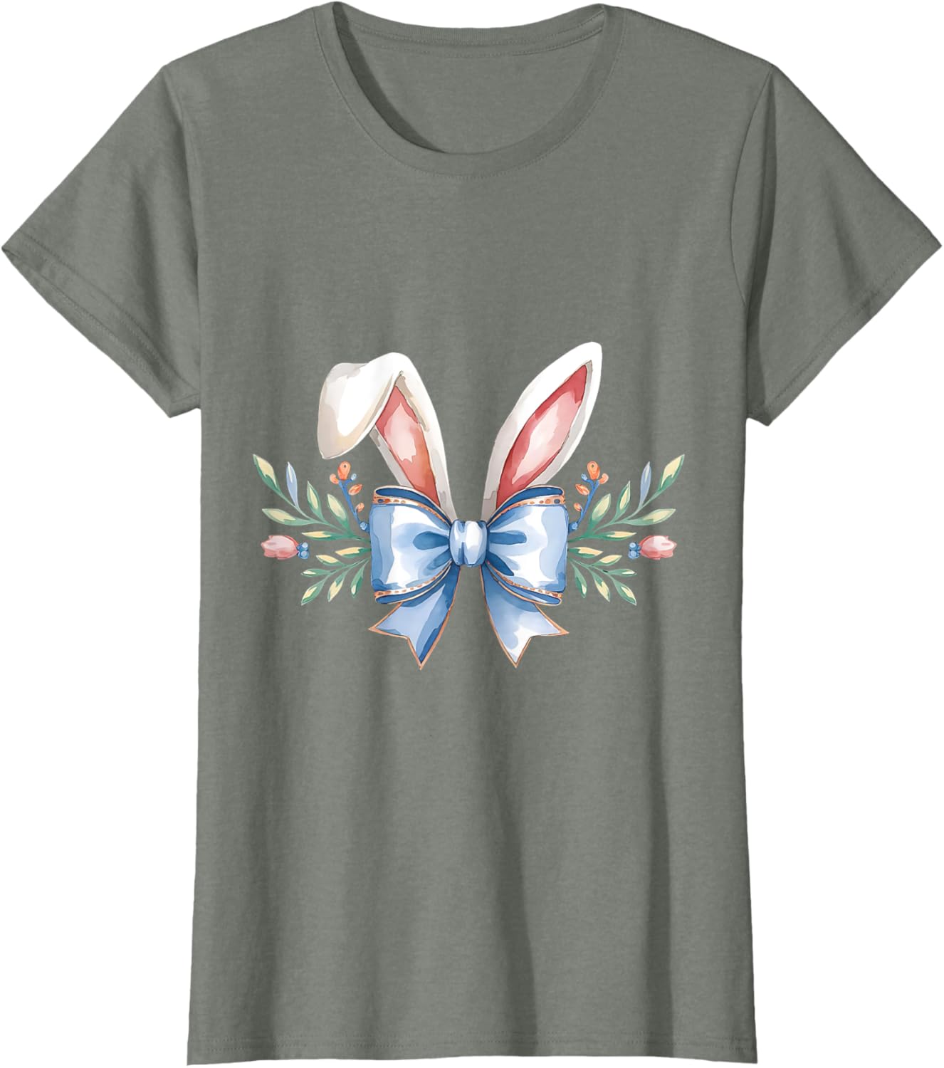 Cute Easter Bunny Face Coquette Bow Aesthetic for Girls T-Shirt