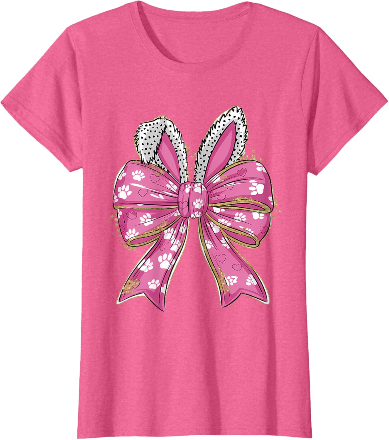 Cute Easter Bunny Face Coquette Bow Easter Day Girls Women T-Shirt