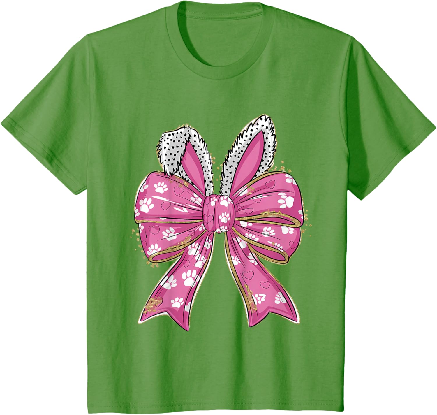 Cute Easter Bunny Face Coquette Bow Easter Day Girls Women T-Shirt