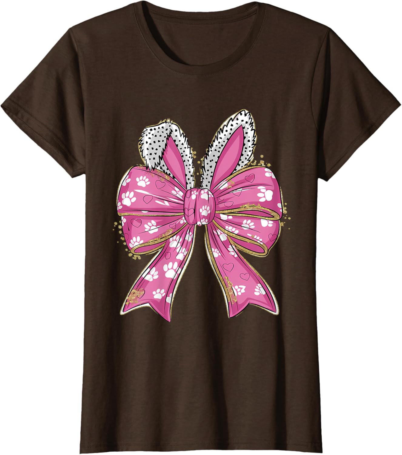 Cute Easter Bunny Face Coquette Bow Easter Day Girls Women T-Shirt