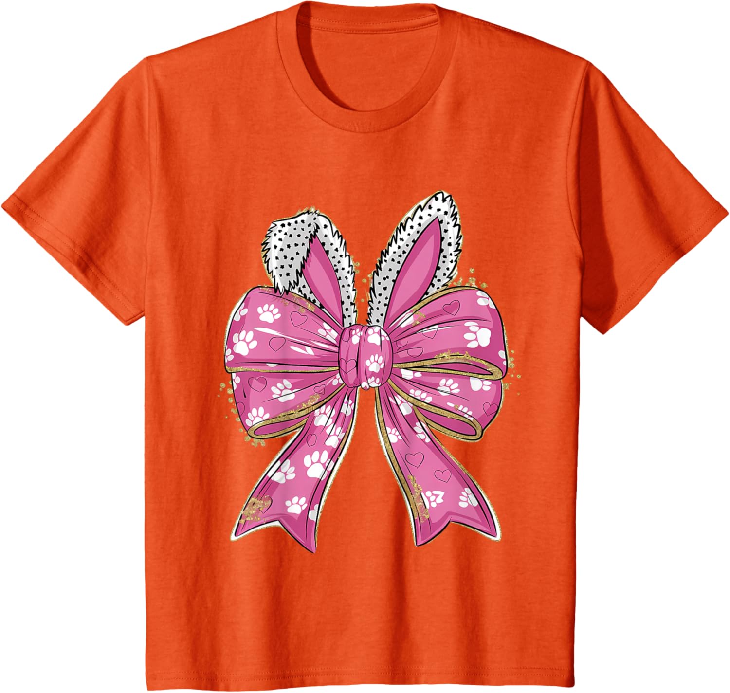 Cute Easter Bunny Face Coquette Bow Easter Day Girls Women T-Shirt