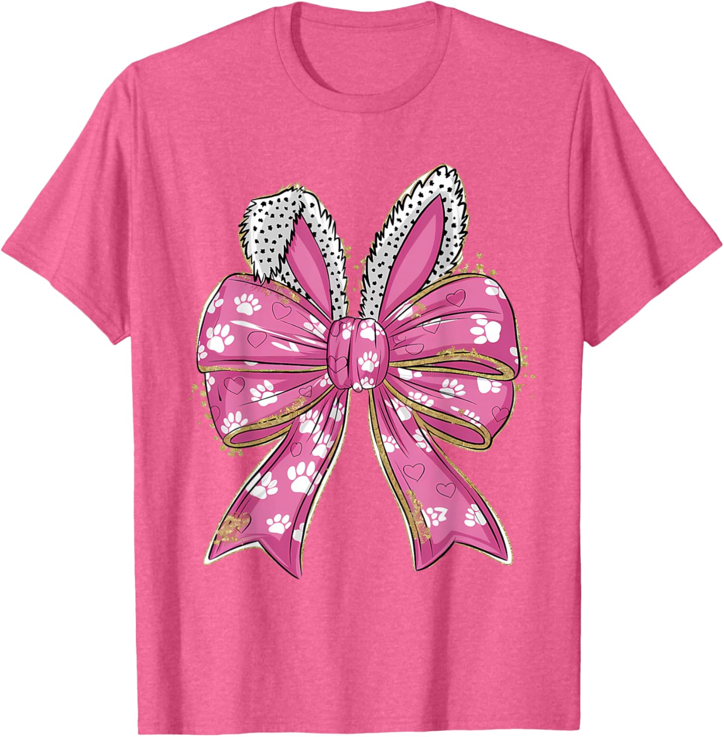 Cute Easter Bunny Face Coquette Bow Easter Day Girls Women T-Shirt