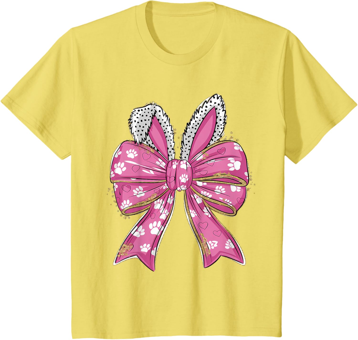 Cute Easter Bunny Face Coquette Bow Easter Day Girls Women T-Shirt