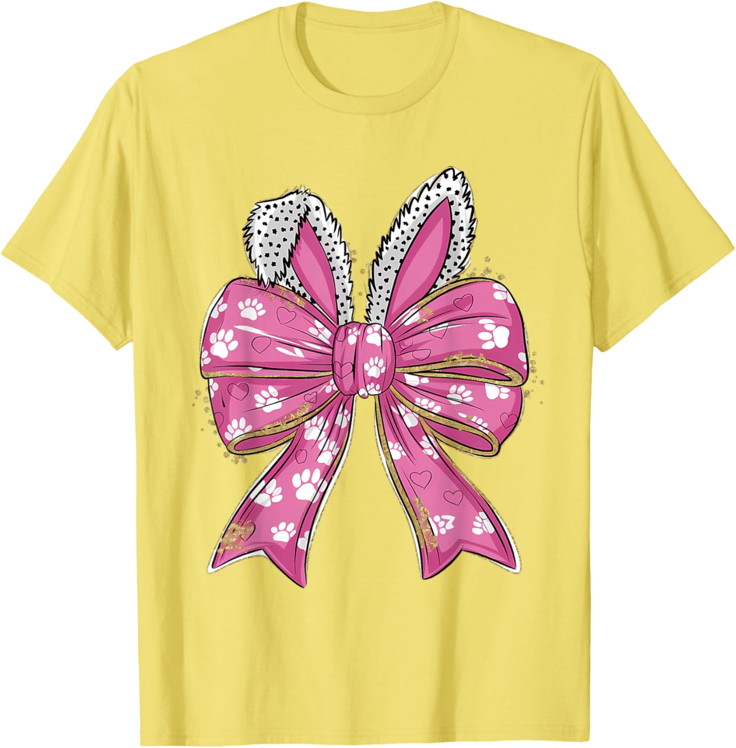 Cute Easter Bunny Face Coquette Bow Easter Day Girls Women T-Shirt