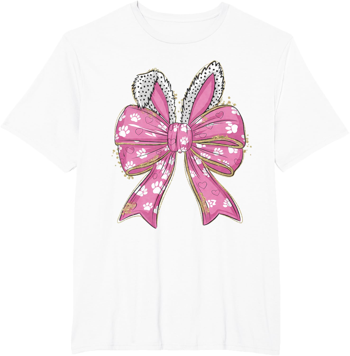 Cute Easter Bunny Face Coquette Bow Easter Day Girls Women T-Shirt