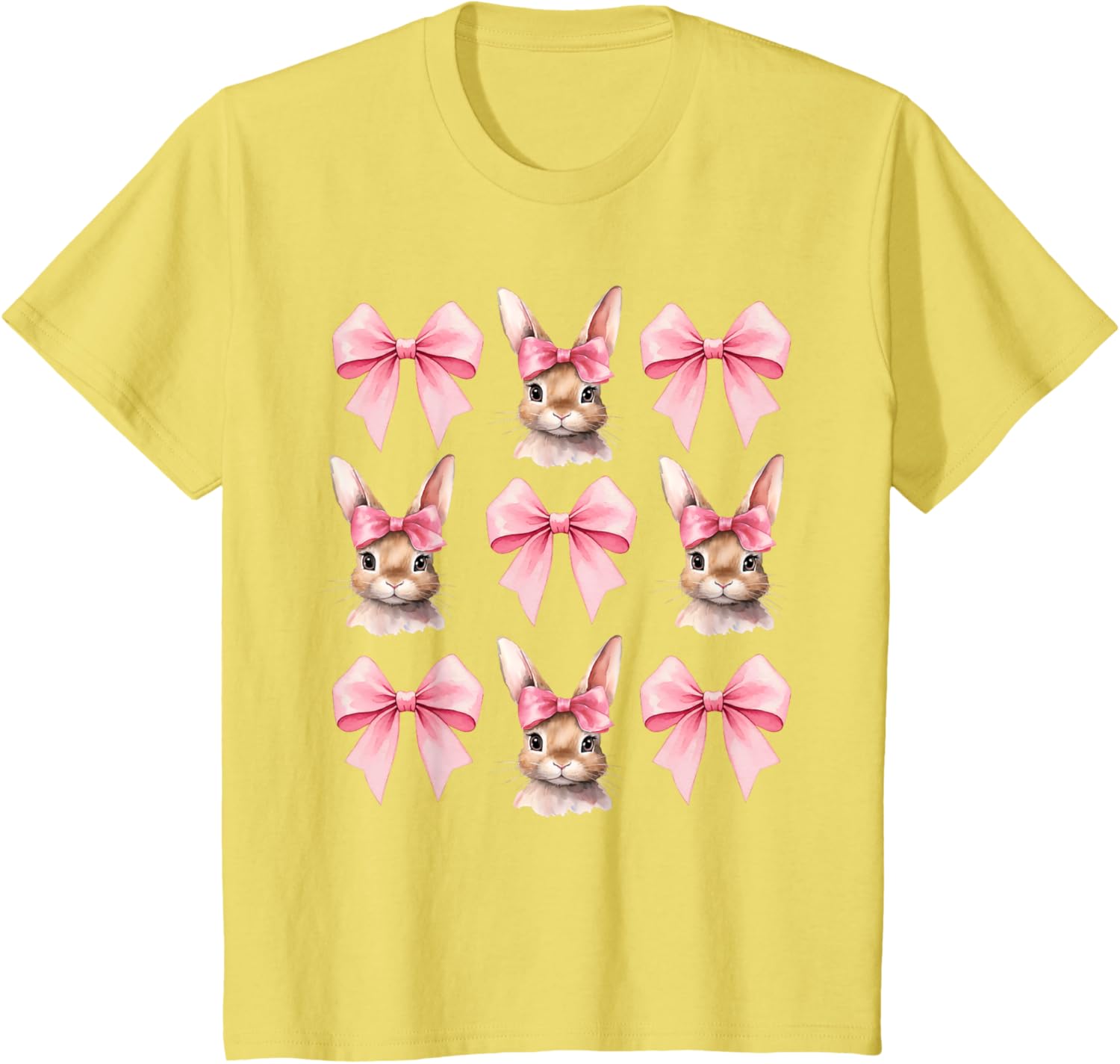 Cute Easter Bunny Face Coquette Bow Easter Day Girls Women T-Shirt