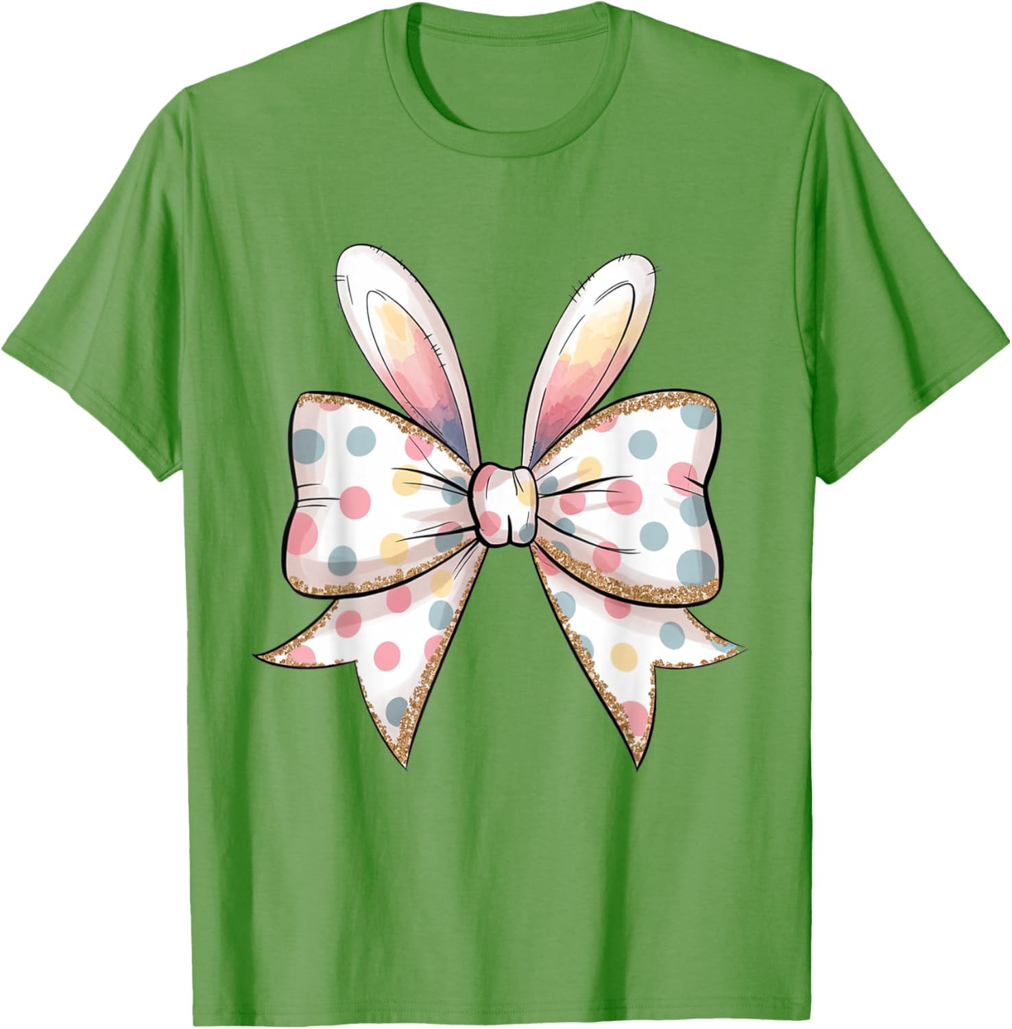 Cute Easter Bunny Face Coquette Bow Easter Day Girls Women T-Shirt