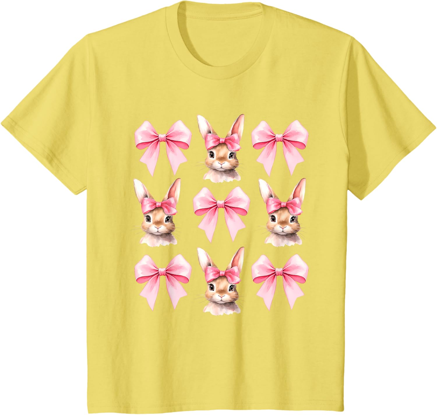 Cute Easter Bunny Face Coquette Bow Easter Day Girls Women T-Shirt