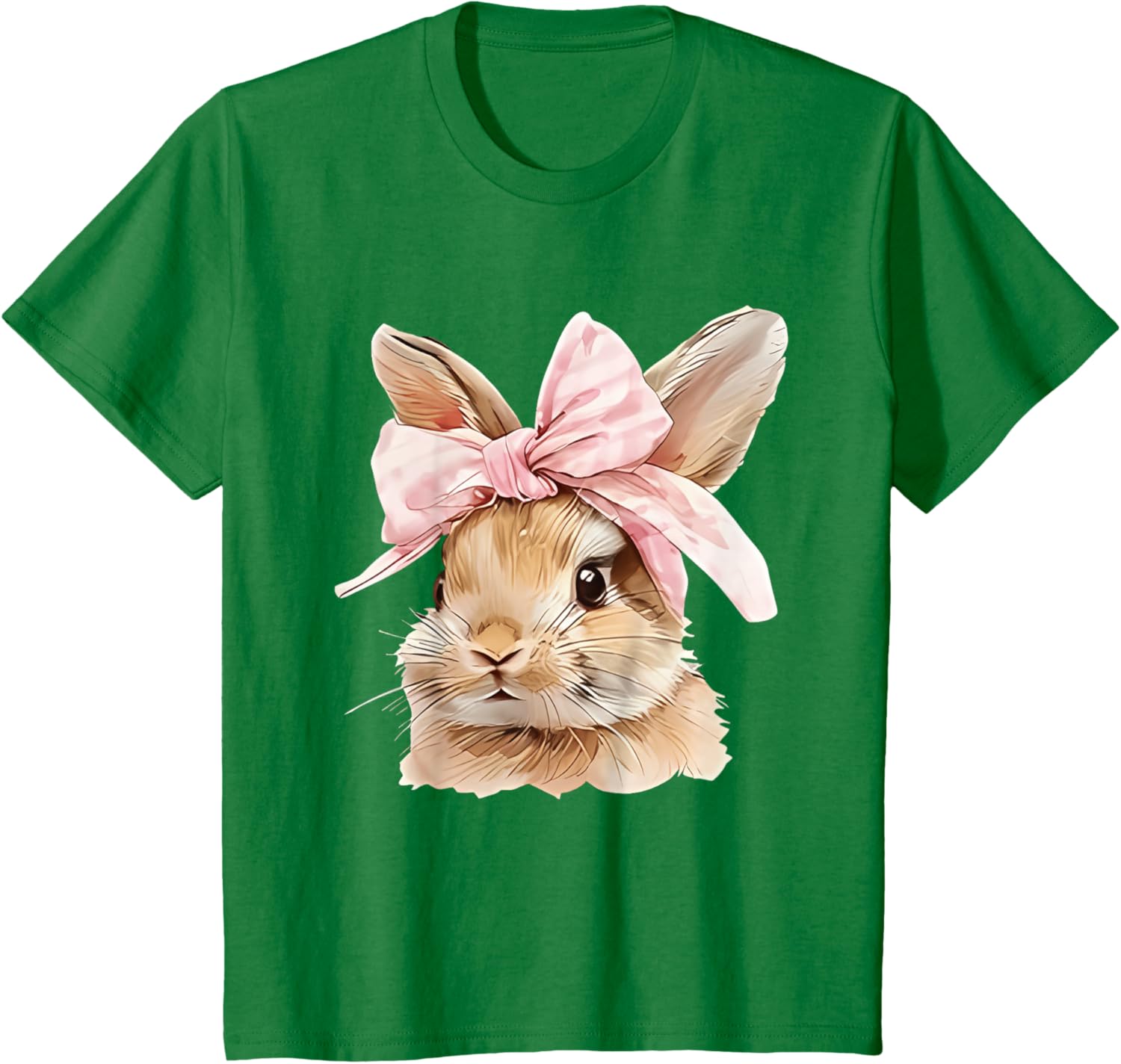 Cute Easter Bunny Face Coquette Bow Easter Day Girls Women T-Shirt