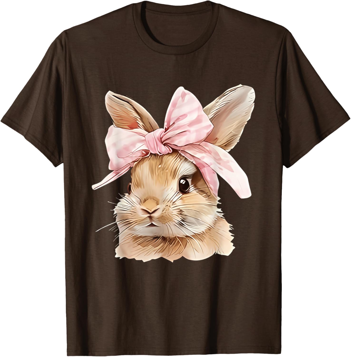 Cute Easter Bunny Face Coquette Bow Easter Day Girls Women T-Shirt