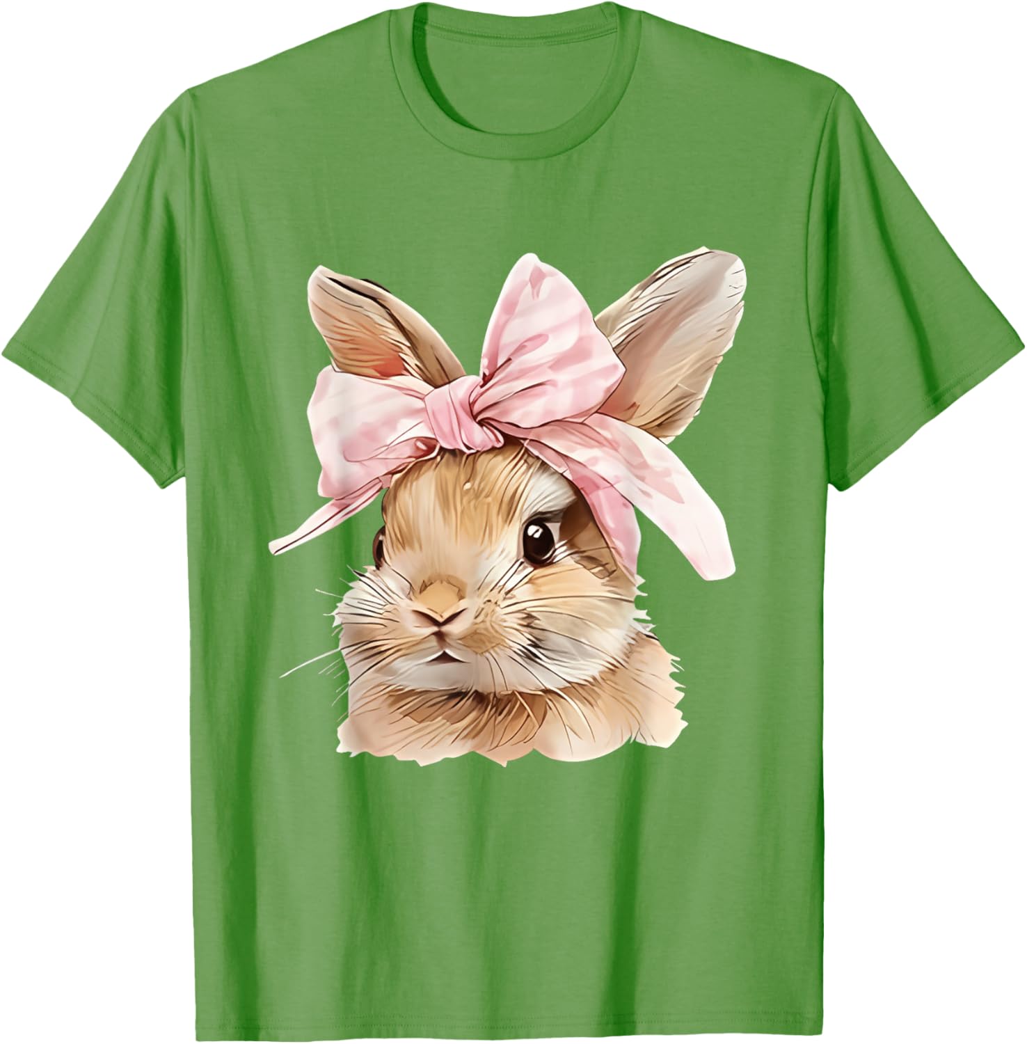 Cute Easter Bunny Face Coquette Bow Easter Day Girls Women T-Shirt