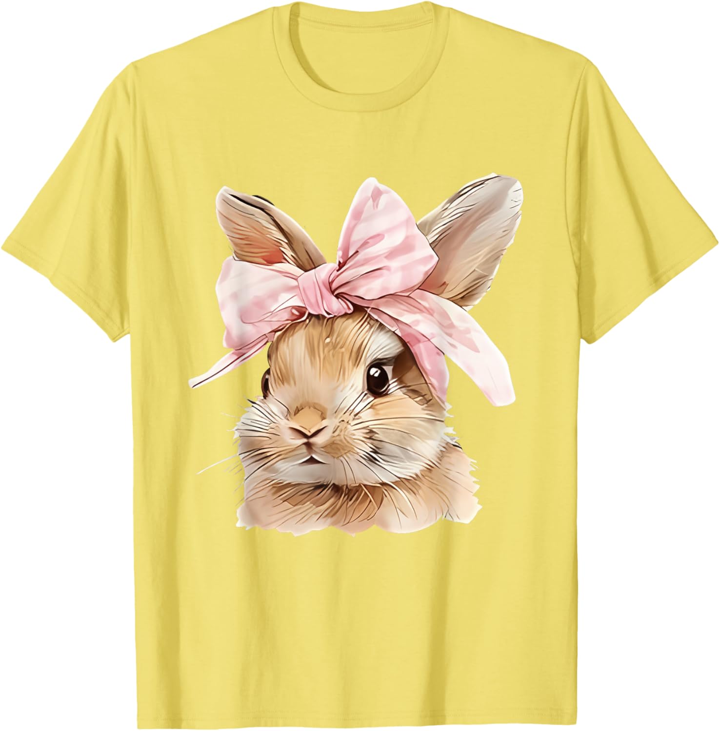 Cute Easter Bunny Face Coquette Bow Easter Day Girls Women T-Shirt