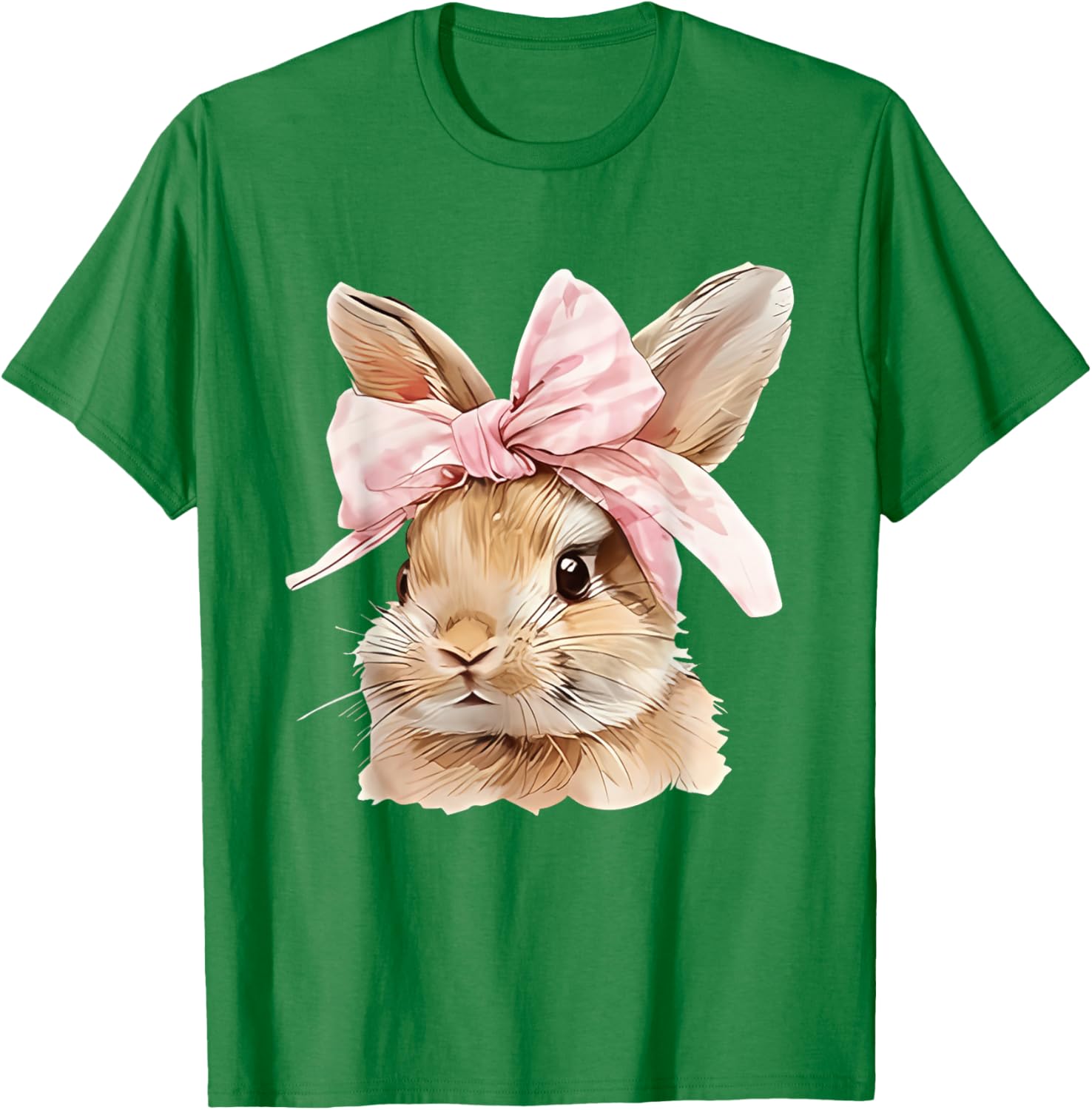 Cute Easter Bunny Face Coquette Bow Easter Day Girls Women T-Shirt