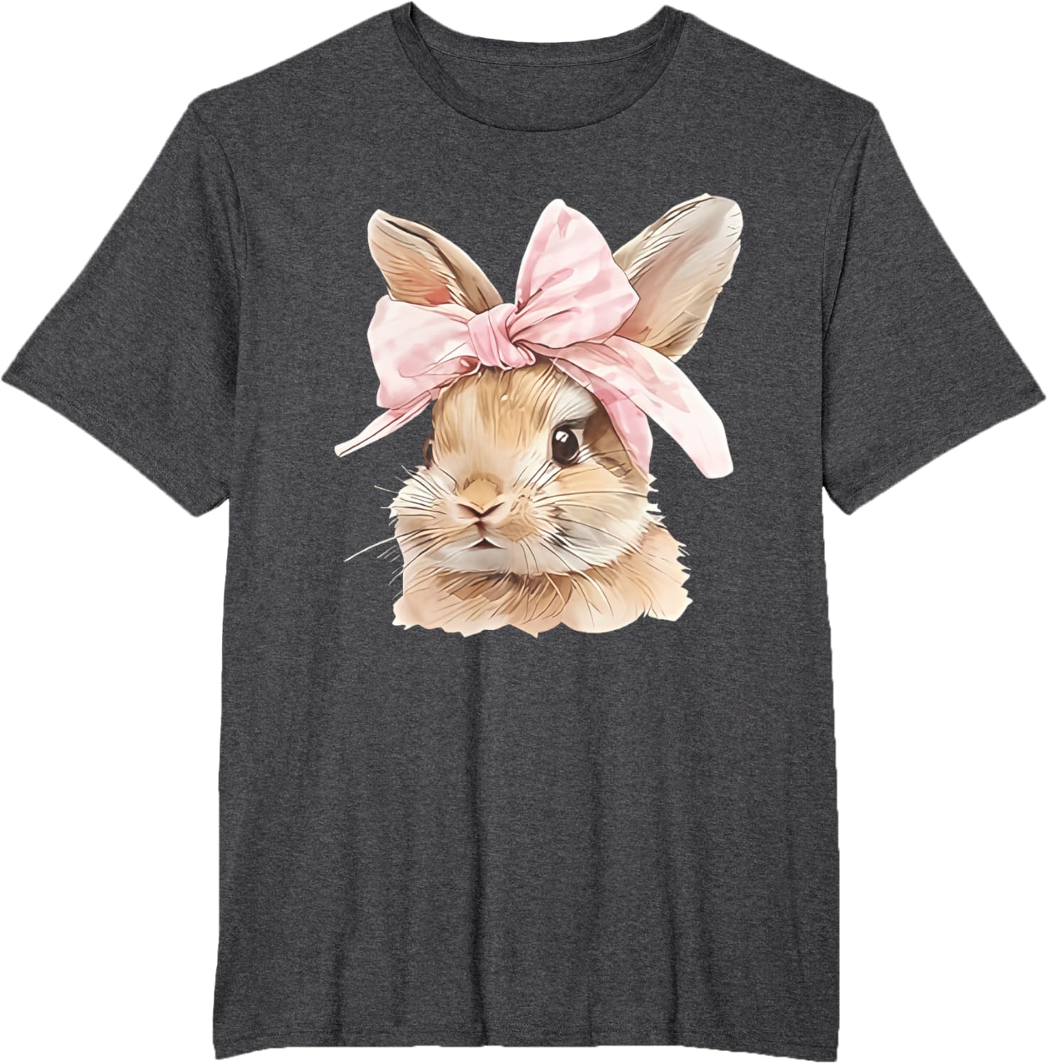 Cute Easter Bunny Face Coquette Bow Easter Day Girls Women T-Shirt