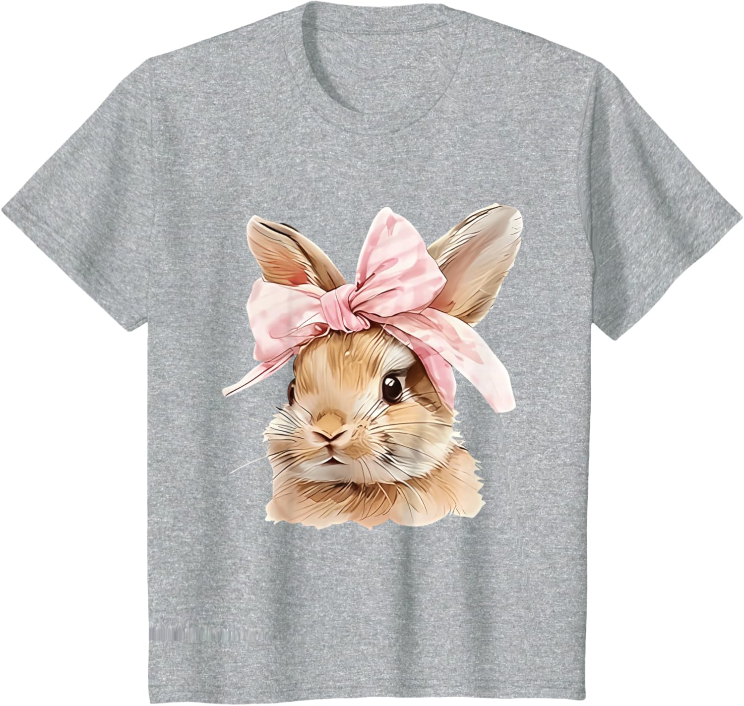 Cute Easter Bunny Face Coquette Bow Easter Day Girls Women T-Shirt