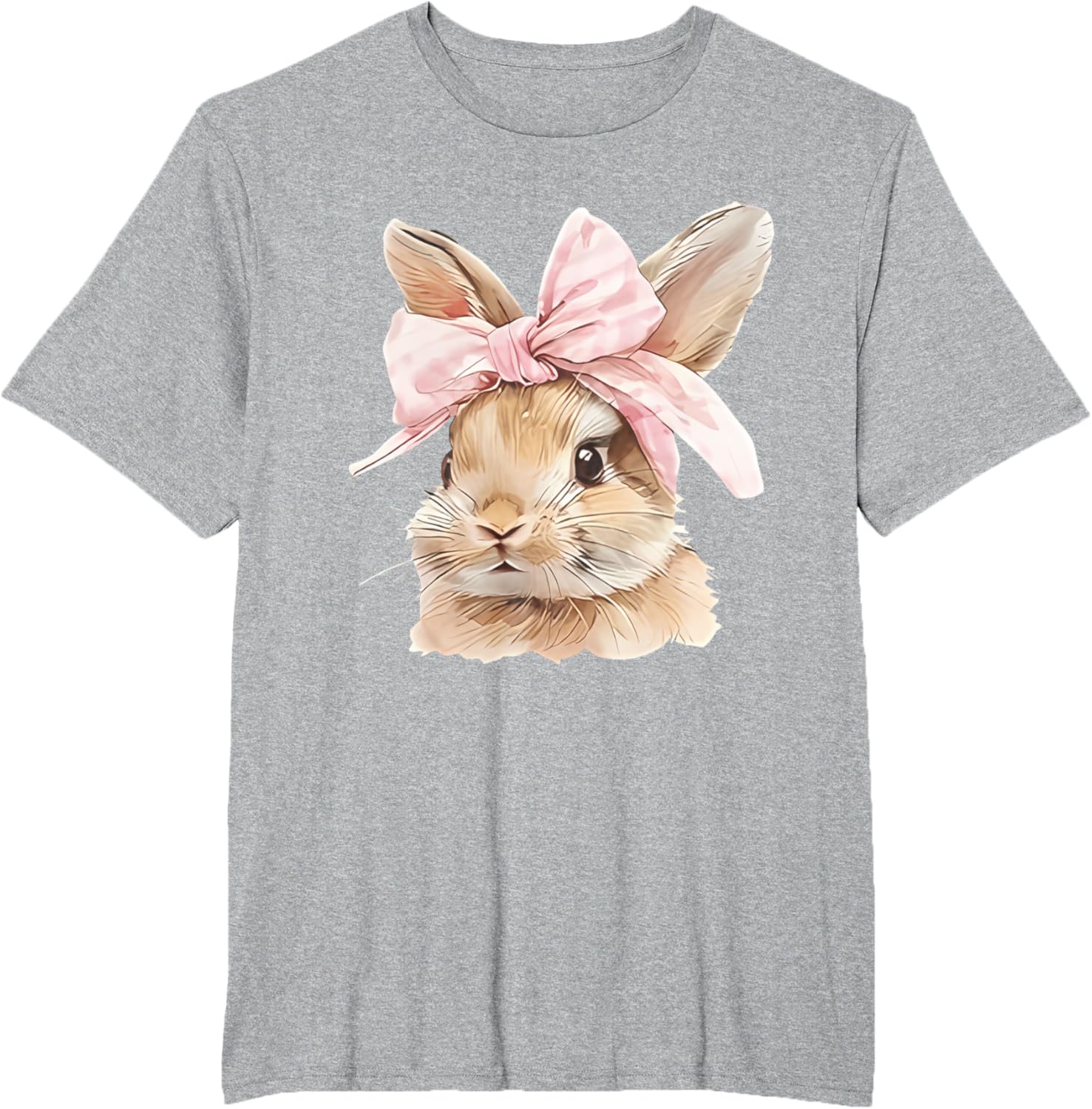 Cute Easter Bunny Face Coquette Bow Easter Day Girls Women T-Shirt