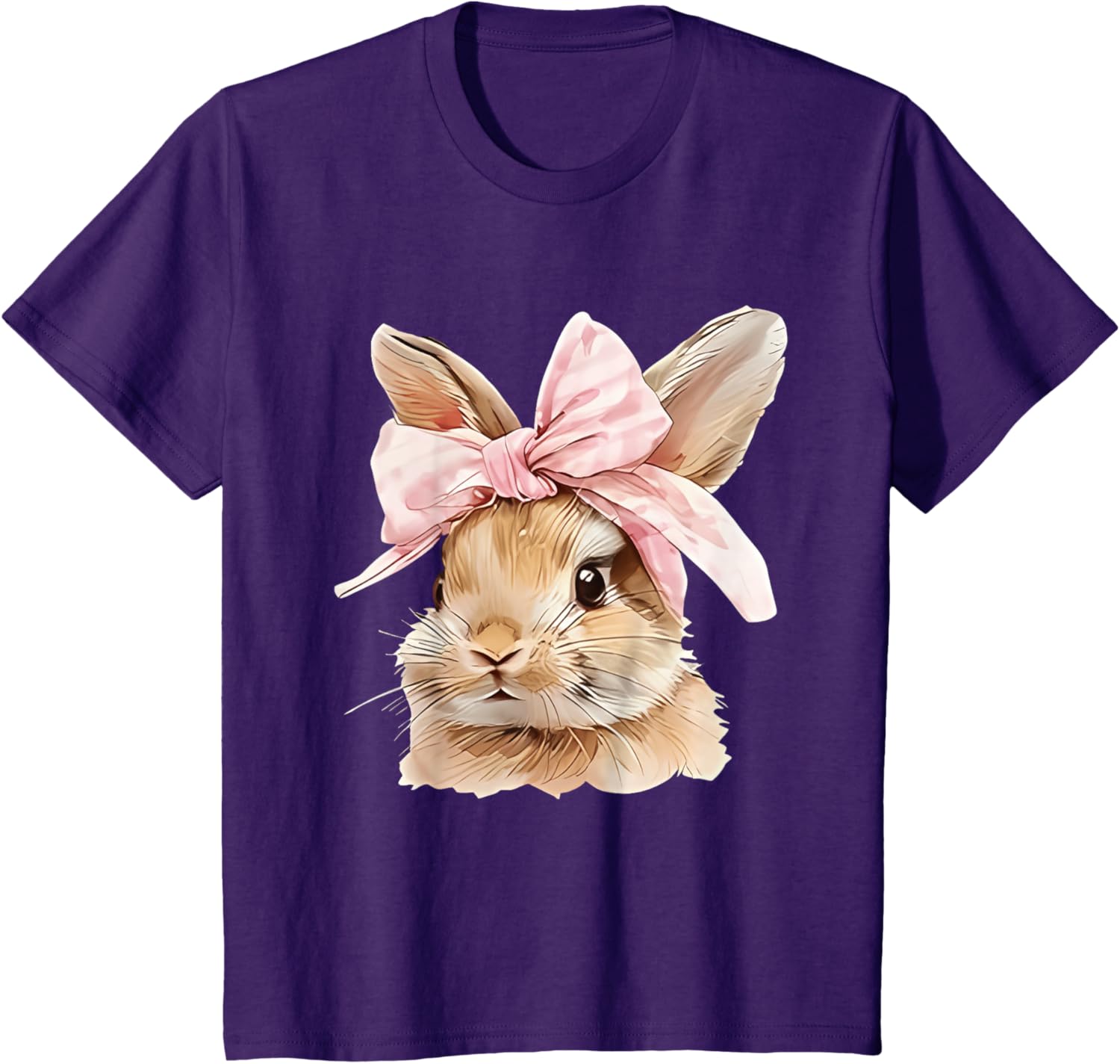 Cute Easter Bunny Face Coquette Bow Easter Day Girls Women T-Shirt