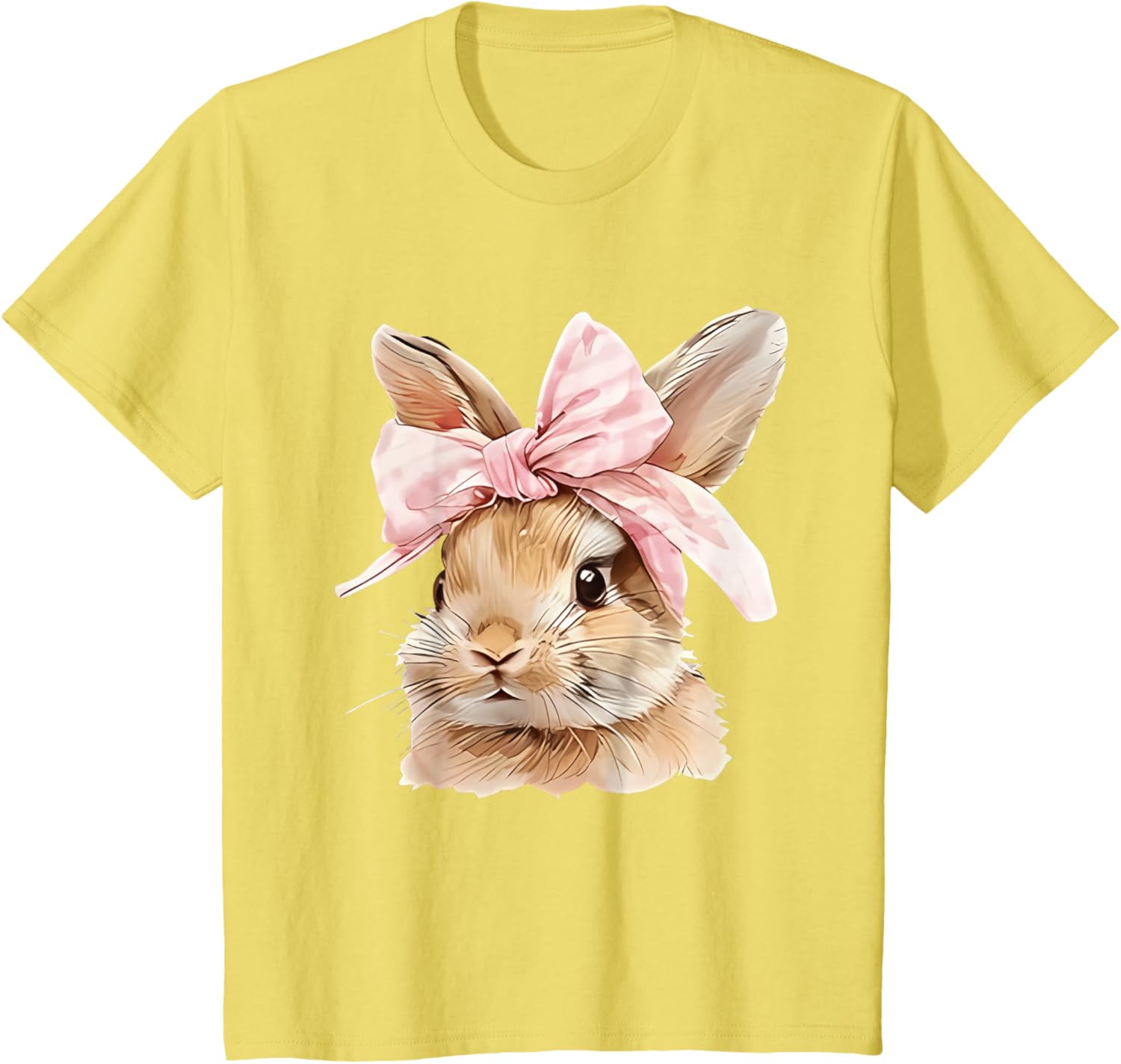 Cute Easter Bunny Face Coquette Bow Easter Day Girls Women T-Shirt