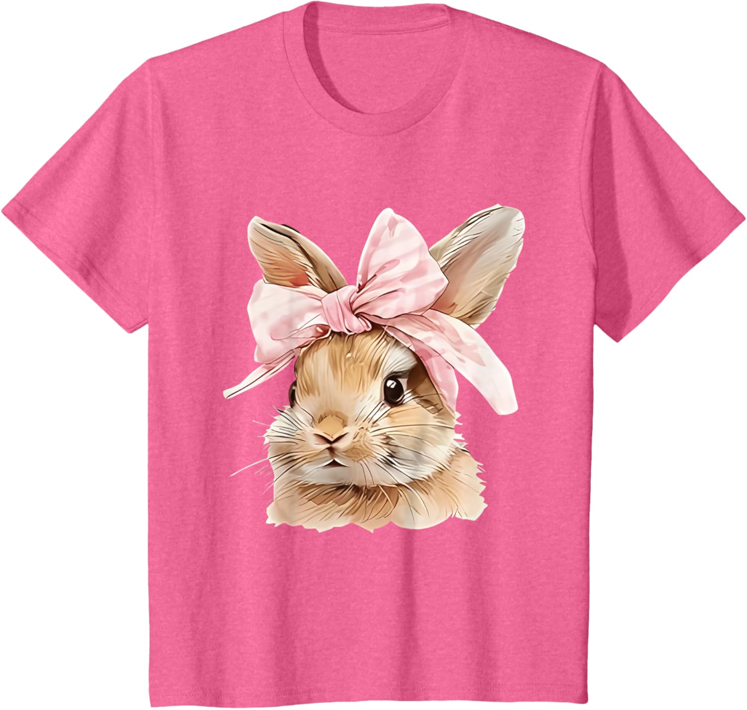 Cute Easter Bunny Face Coquette Bow Easter Day Girls Women T-Shirt