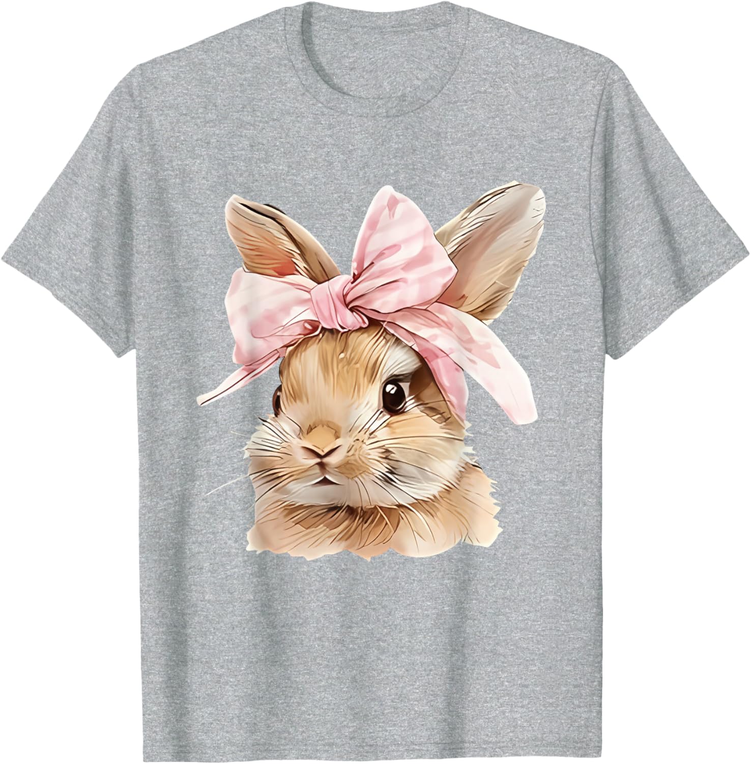 Cute Easter Bunny Face Coquette Bow Easter Day Girls Women T-Shirt