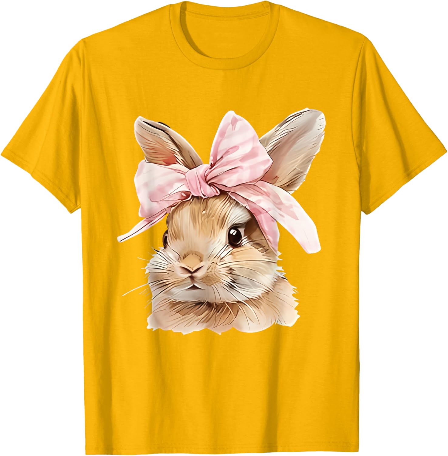 Cute Easter Bunny Face Coquette Bow Easter Day Girls Women T-Shirt