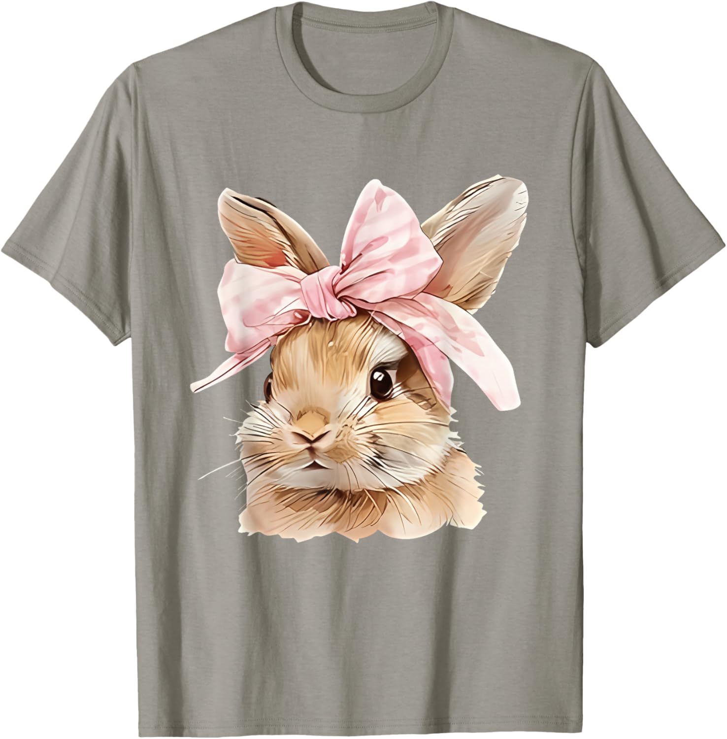 Cute Easter Bunny Face Coquette Bow Easter Day Girls Women T-Shirt